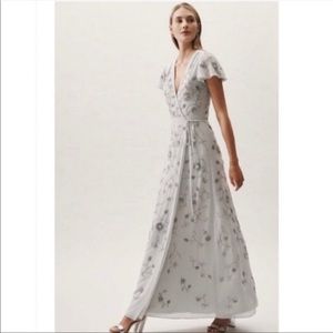 Anthropologie BHLDN Plymouth Wrap Dress Fog